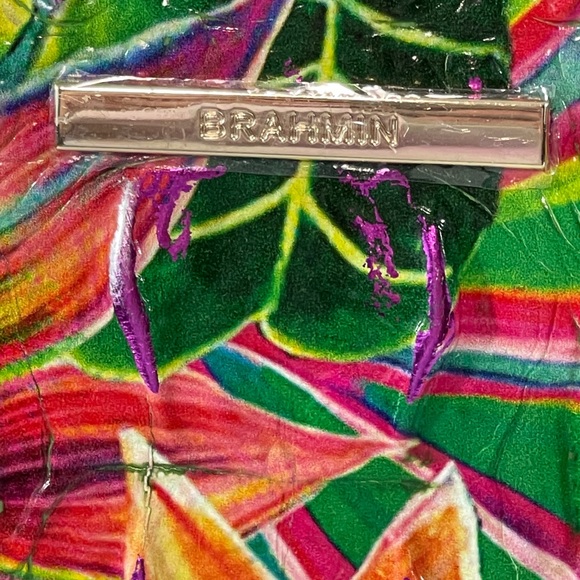 Brahmin Monique Tropical Utopia Leather Tote Bag Multicolor - Picture 9 of 10